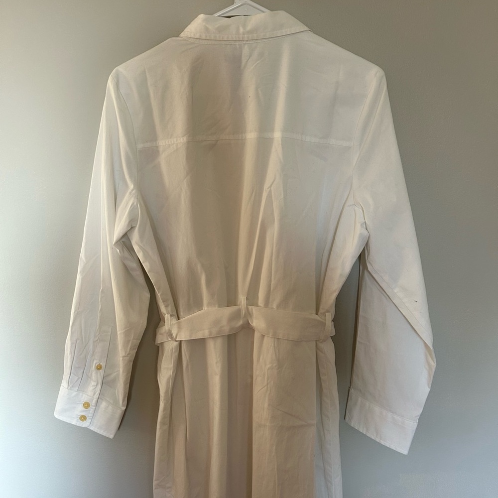 Banana Republic white Long Sleeve Shirt Dress with Tie Waist - Picture 6 of 8